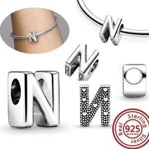 NWOT Letter N Alphabet Charm Sterling Silver 925